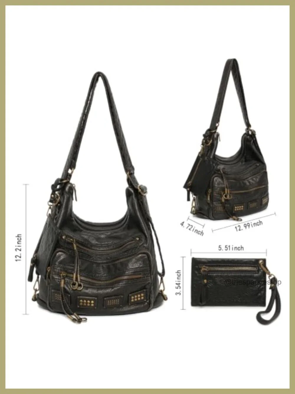 Vegan Leather Y2K Vintage Hobo Bag, Large Capacity Shoulder Purse with Pockets